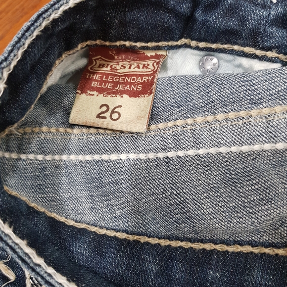 Big Star Distressed Blue Capi Jeans - Picture 2 of 3